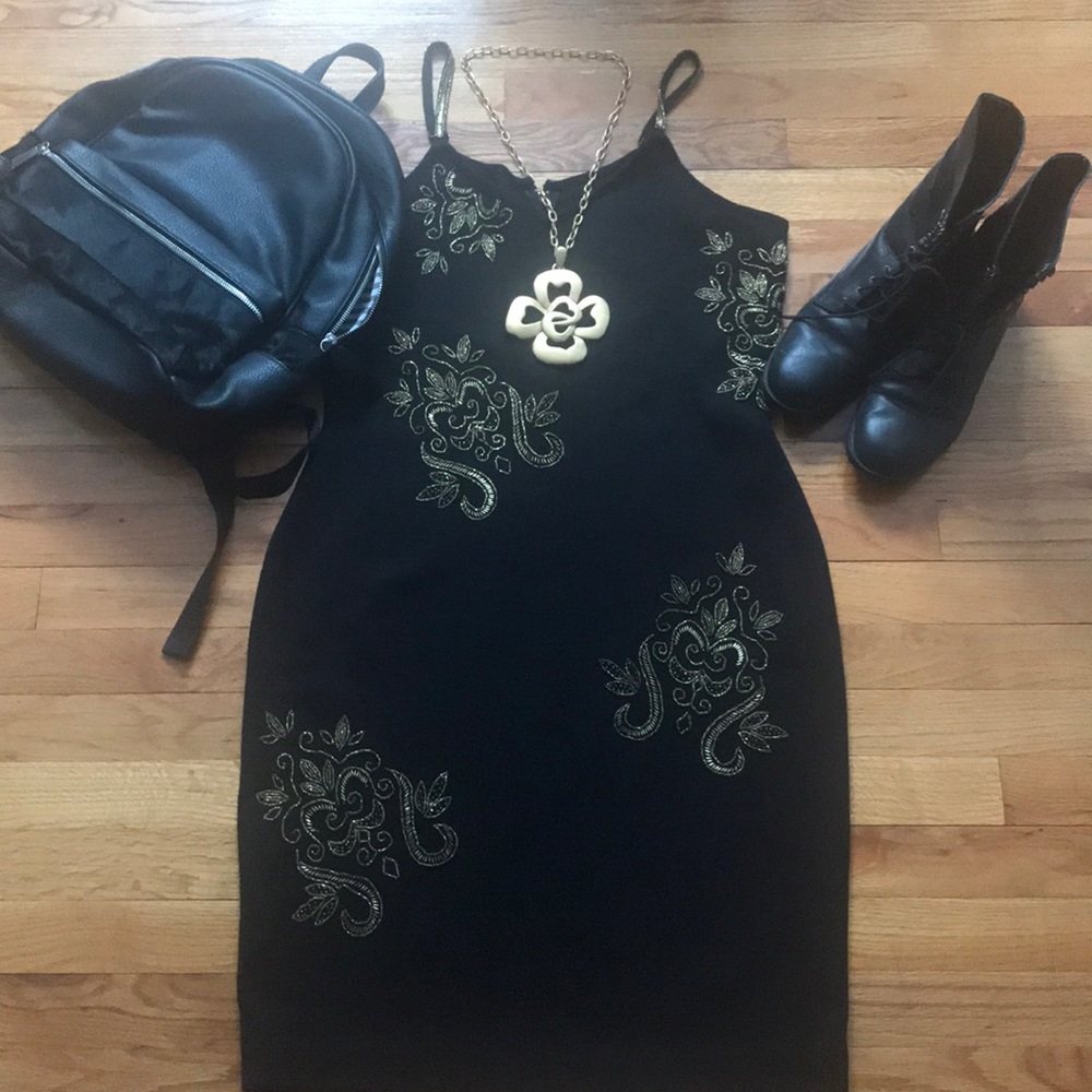 90’s Vintage The Limited Black Wool Dress - Picture 2 of 8